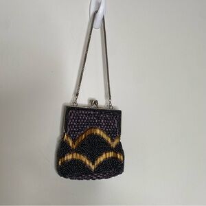 Vintage Hand Beaded Chain Handle Mini Bag